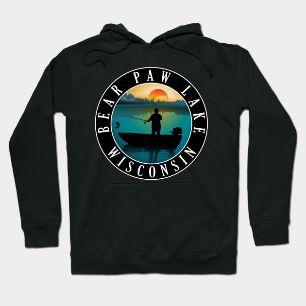 Bear Paw Lake Wisconsin Fishing Hoodie by BirdsEyeWorks